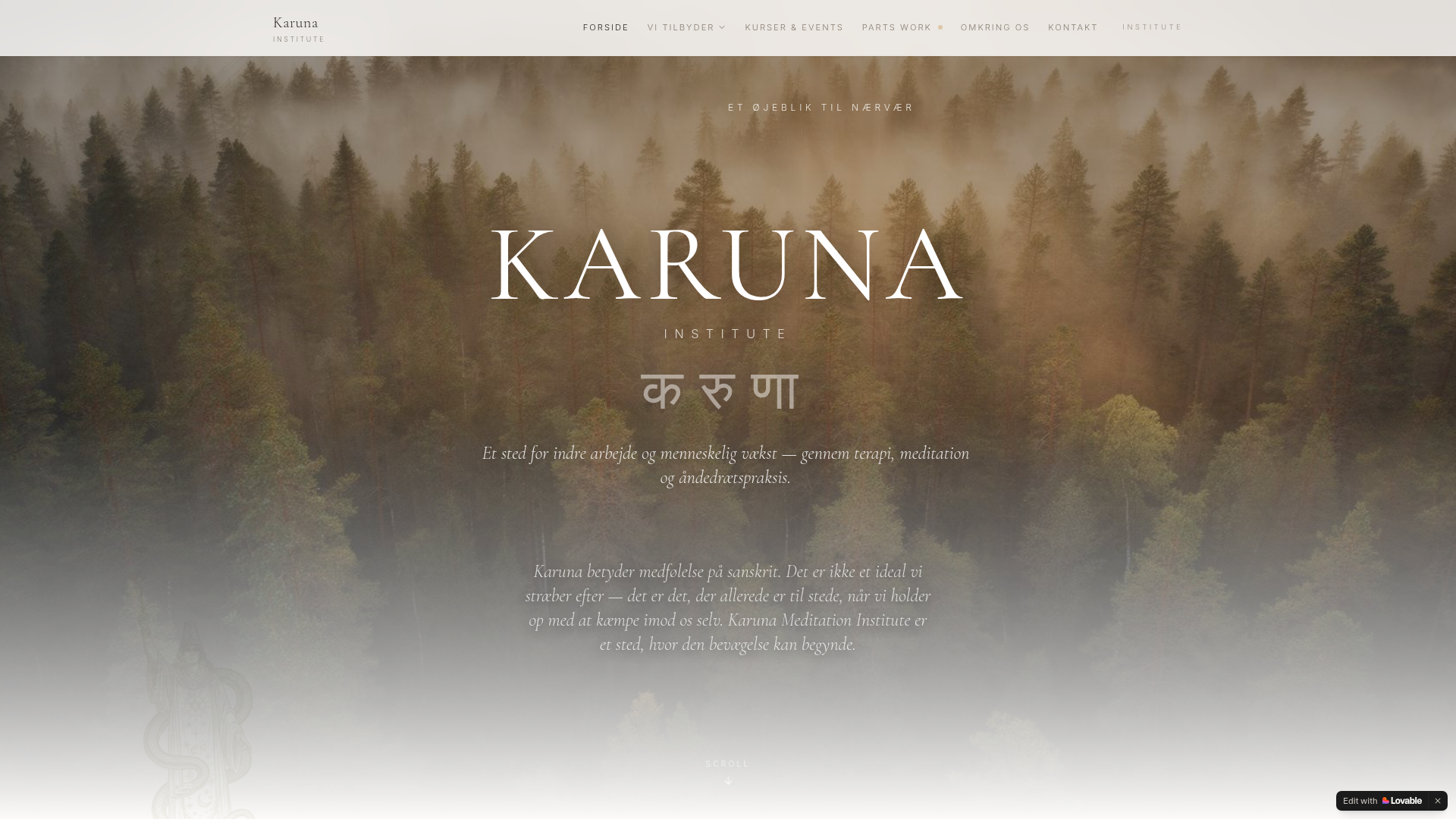 Karuna Institute hjemmeside